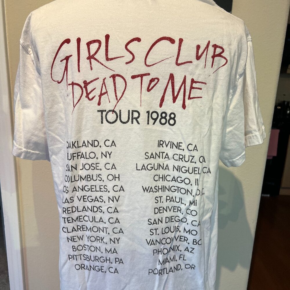 Dead to Me Girls Club mock tour t-shirt S/M Excellent